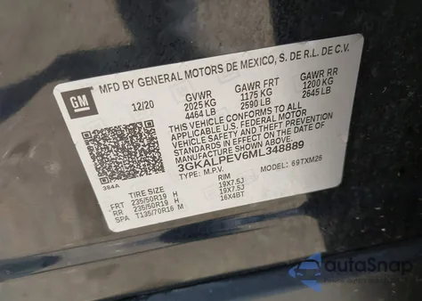 2021 GMC Terrain Fwd Slt z USA, uszkodzony, nr VIN 3GKALPEV6ML348889